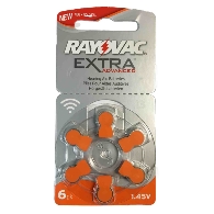 PILA RAYOVAC NARANJA 1RUEDA(6PILAS) 13AUX-6XE
